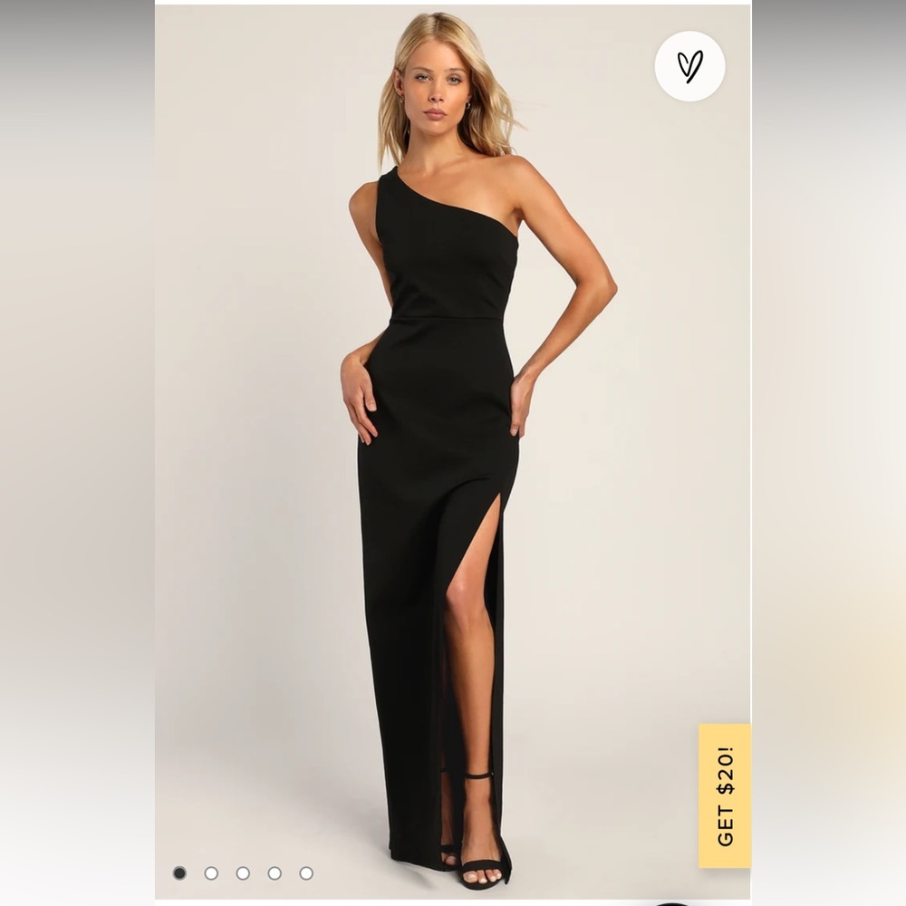 Large Good Times Only Black One-Shoulder Maxi Dress from Lulus